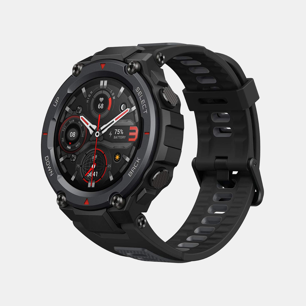 T-rex Men Quartz Black Dial Digital Silicone Watch T-rex Pro Black