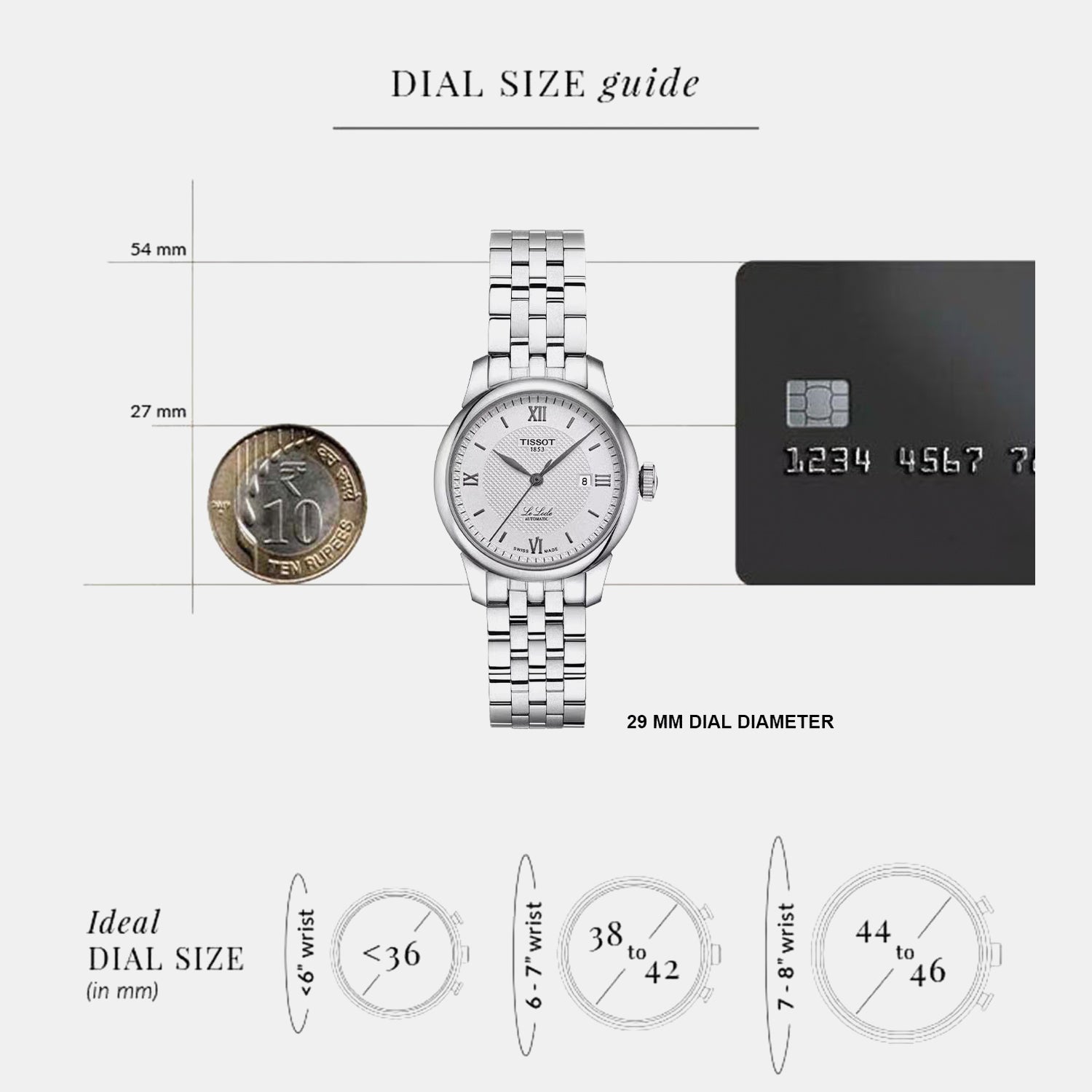 Le Locle Women Automatic Silver Dial Analog Stainless Steel Watch T0062071103800