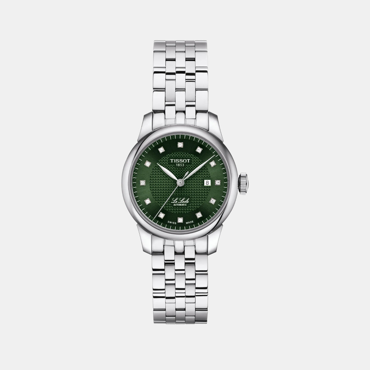 Le Locle Women Automatic Green Dial Analog Stainless Steel Watch T0062071109600