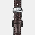 Women Automatic Silver Dial Analog Leather Watch T0062071603800