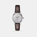 Women Automatic Silver Dial Analog Leather Watch T0062071603800