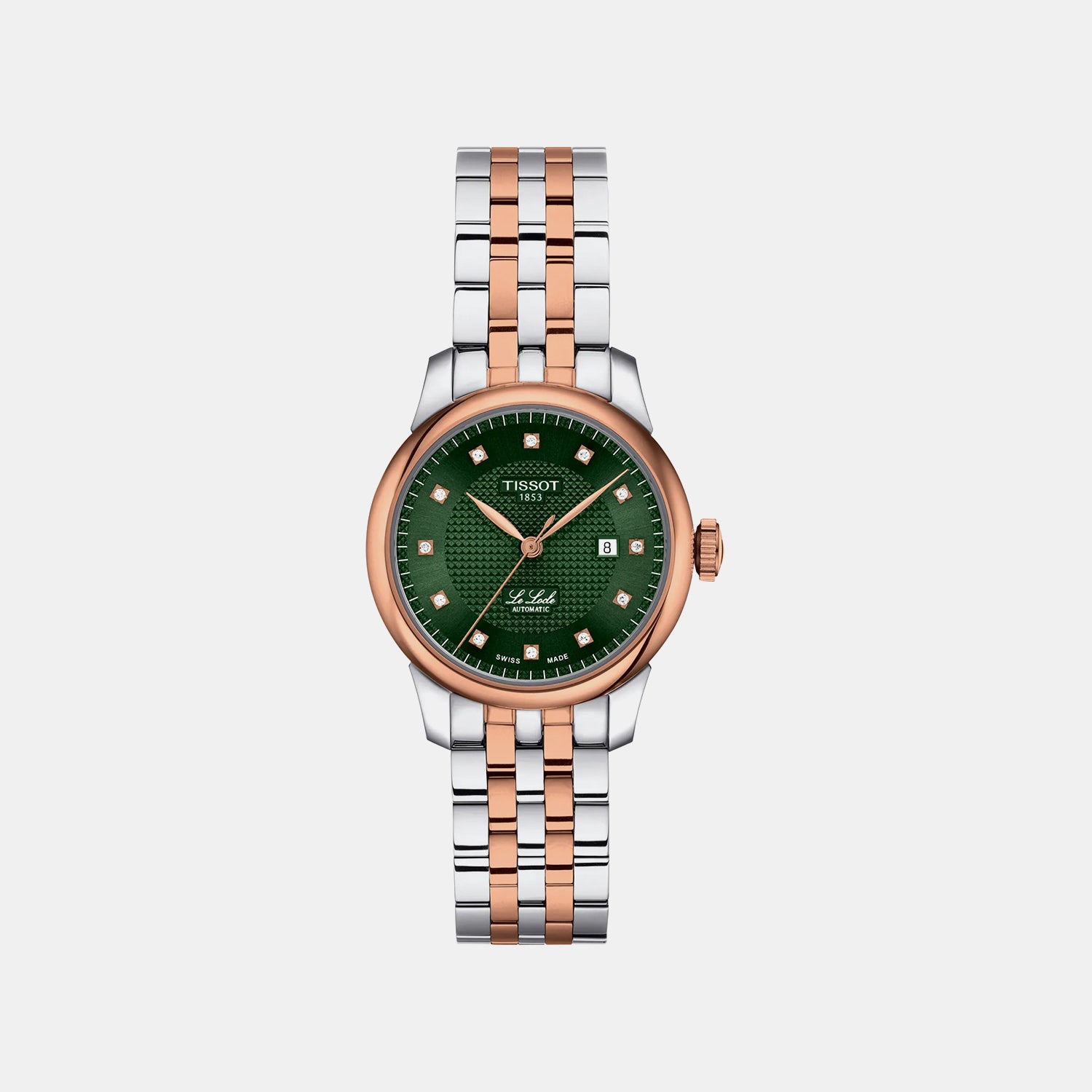 Women Automatic Green Dial Analog Stainless Steel Watch T0062072209600