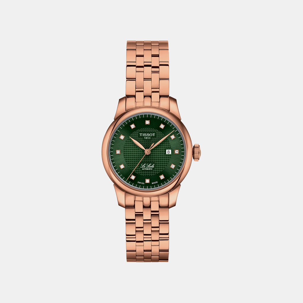 Le Locle Women Automatic Green Dial Analog Stainless Steel Watch T0062073309600
