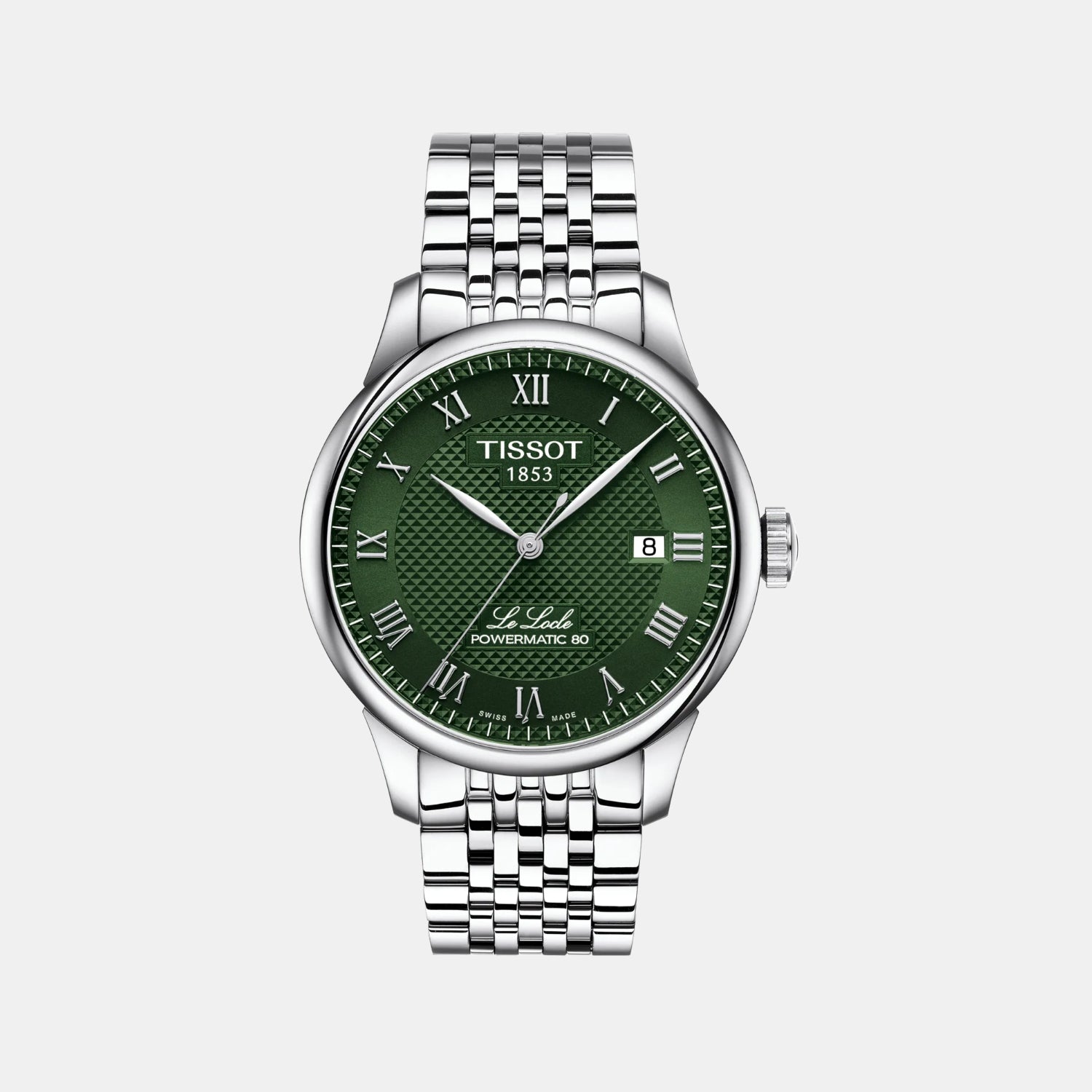 Le Locle Men Automatic Green Dial Analog Stainless Steel Watch T0064071109300