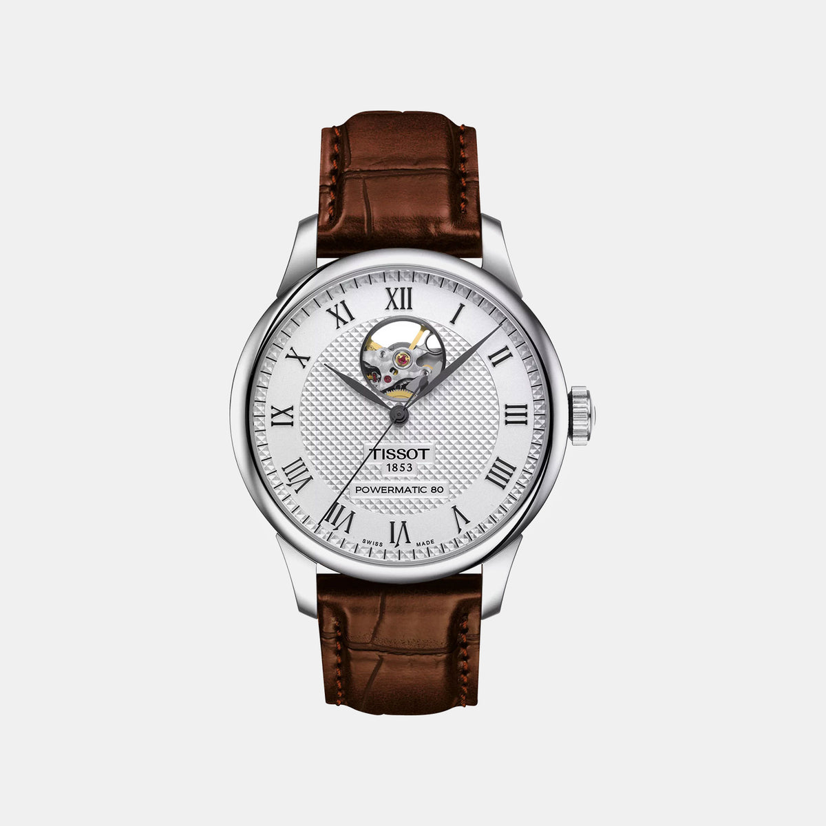 Le Locle Men Automatic Silver Dial Analog Synthetic Watch T0064071603301