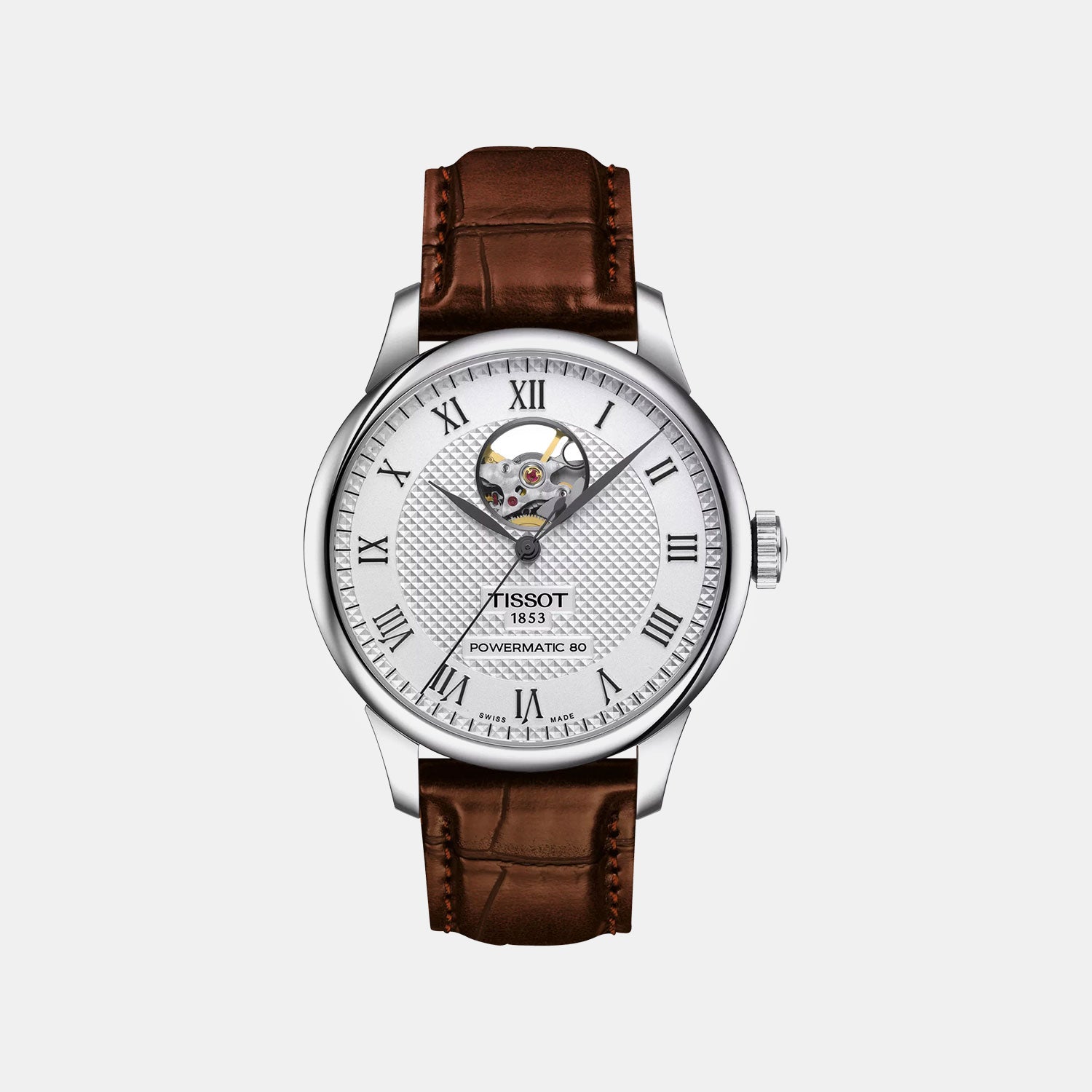 Le Locle Men Automatic Silver Dial Analog Synthetic Watch T0064071603301