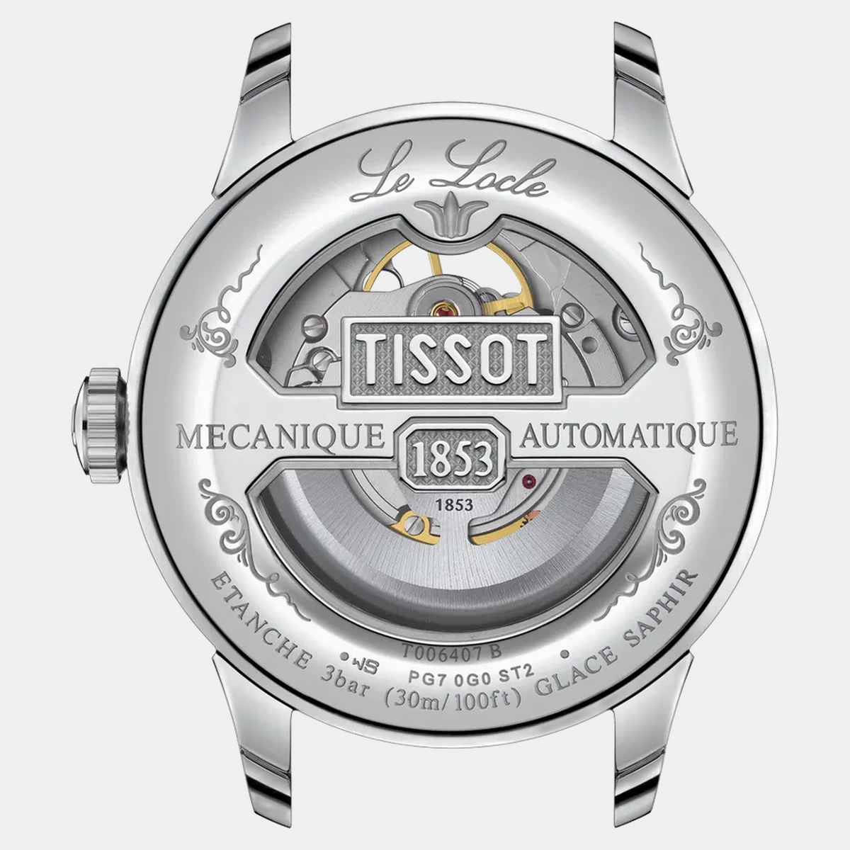 Le Locle Men Automatic Silver Dial Analog Synthetic Watch T0064071603301