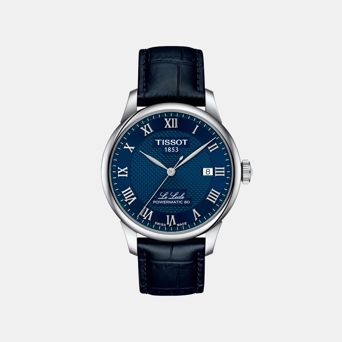 Le Locle Men Automatic Blue Dial Analog Leather Watch T0064071604300