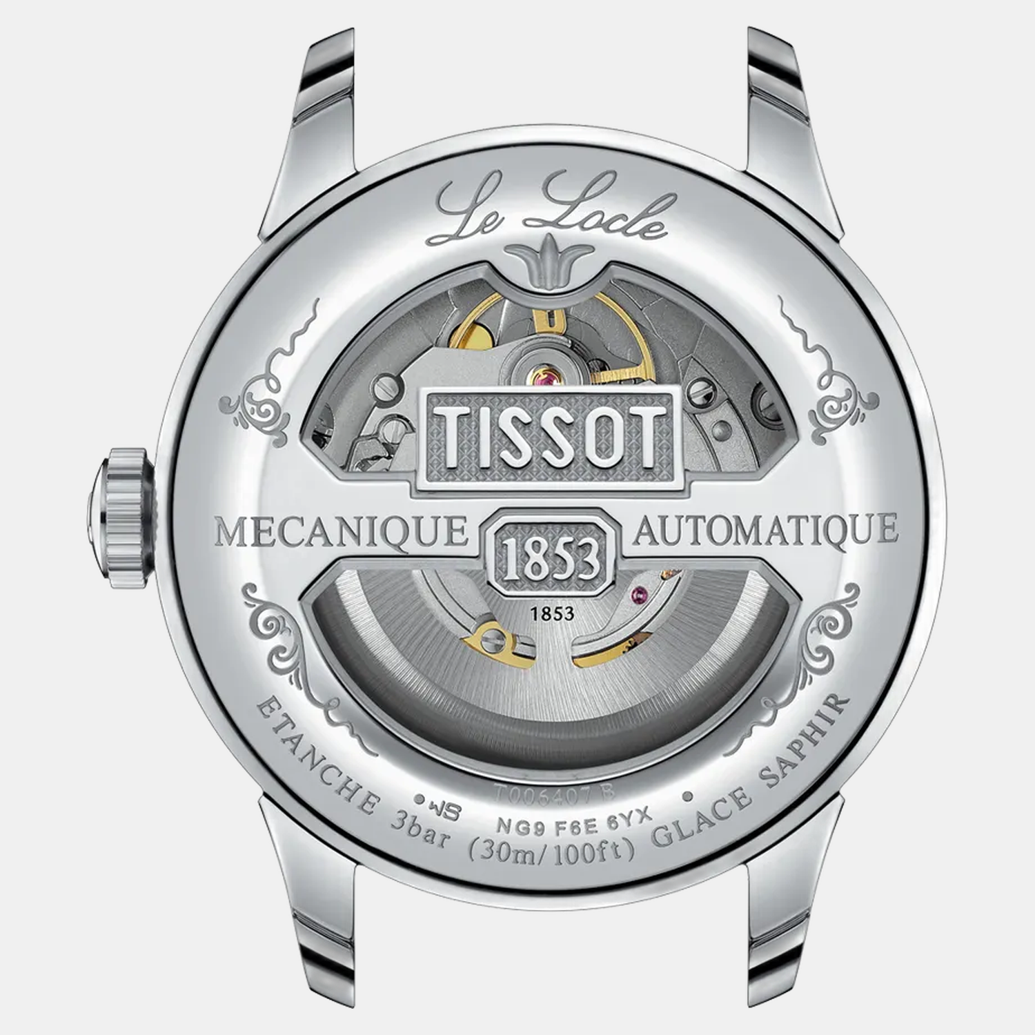 Le Locle Men Automatic Black Dial Analog Leather Watch T0064071605300