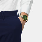 Le Locle Men Green Dial Analog Stainless Steel Watch T0064072209300