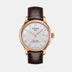 Le Locle Men Automatic Silver Dial Analog Leather Watch T0064073603300