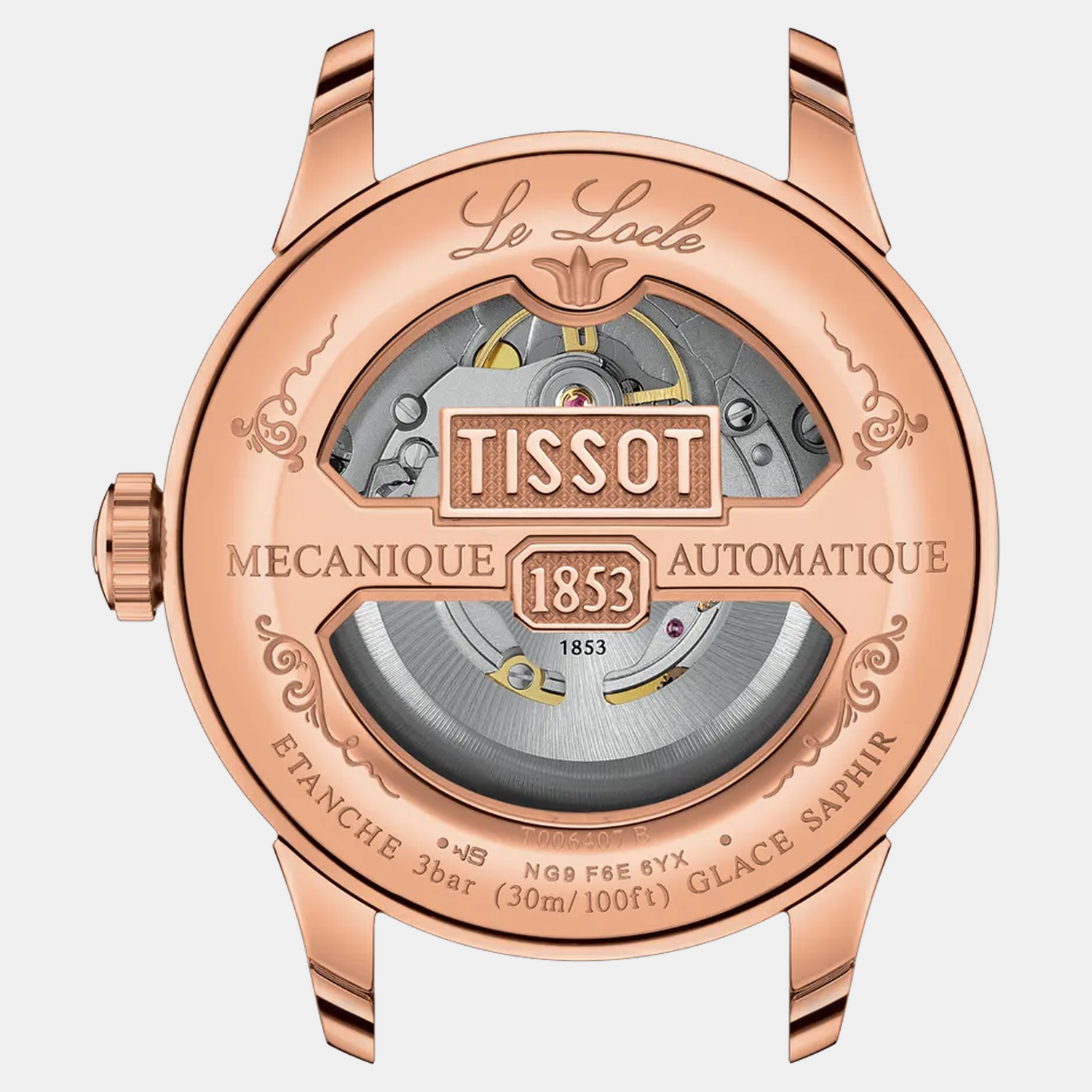 Le Locle Men Automatic Silver Dial Analog Leather Watch T0064073603300