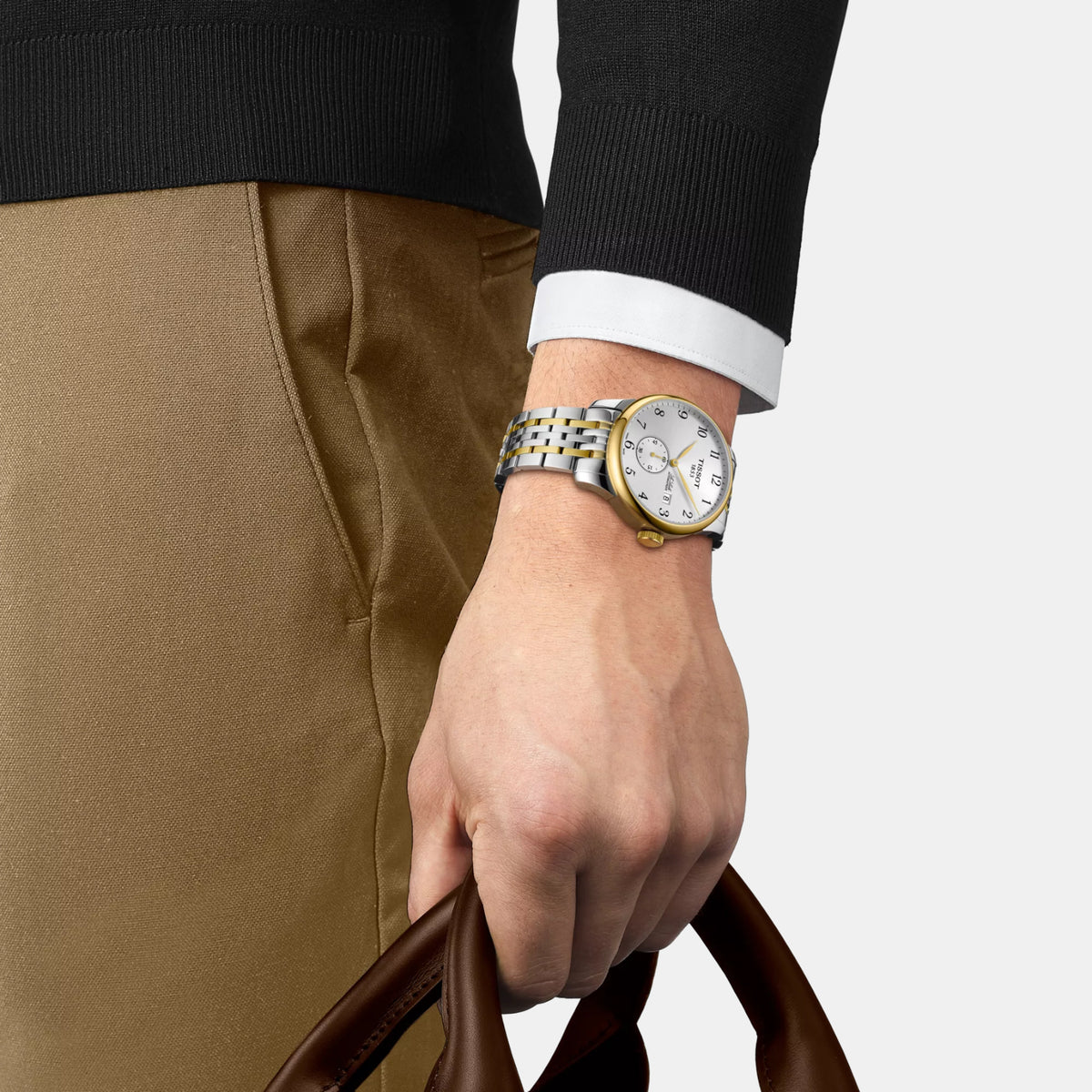 Le Locle Men Automatic Silver Dial Analog Stainless Steel Watch T0064282203200