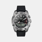 Sport Men Quartz Black Dial Analog-Digital Rubber Watch T0134204720200
