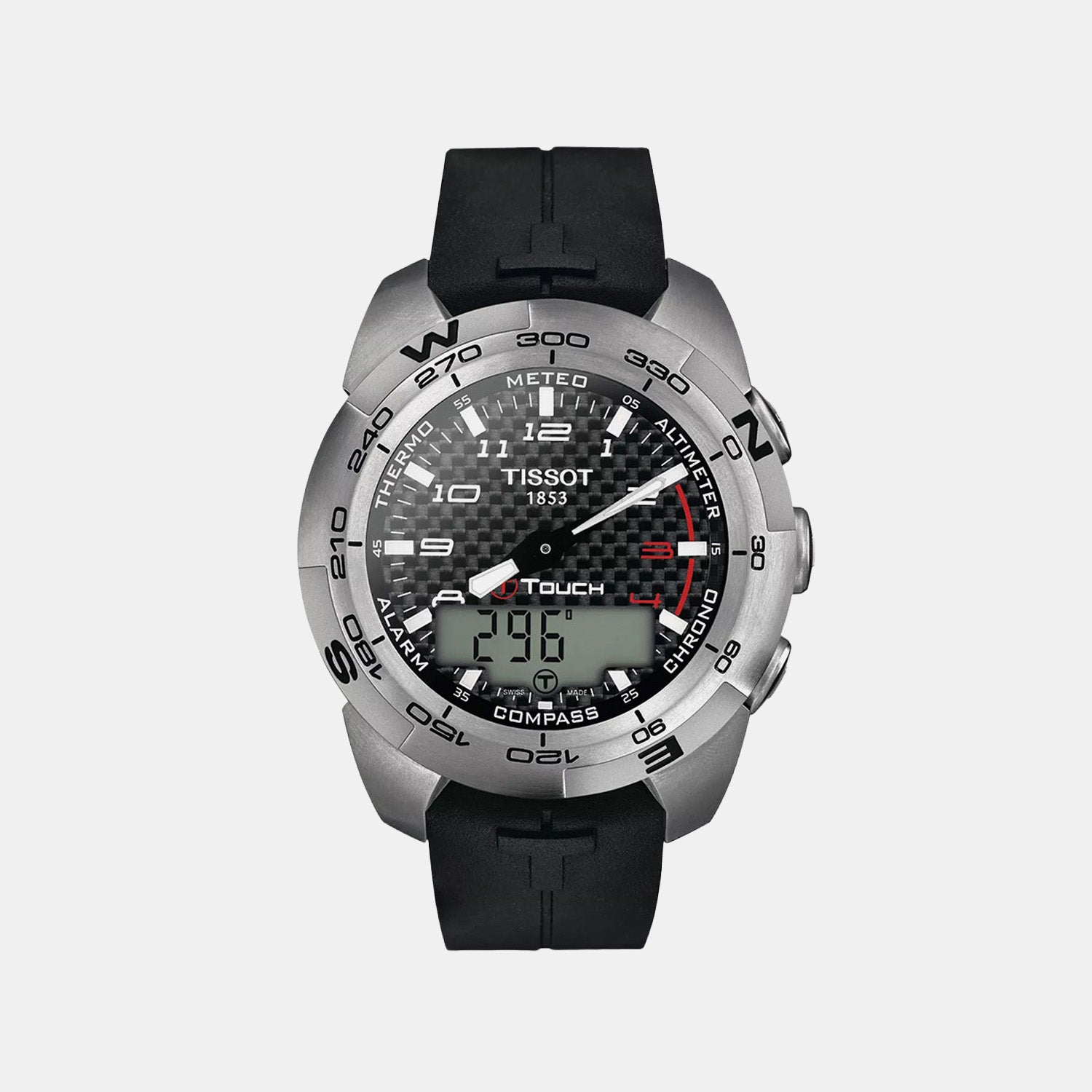 Sport Men Quartz Black Dial Analog-Digital Rubber Watch T0134204720200
