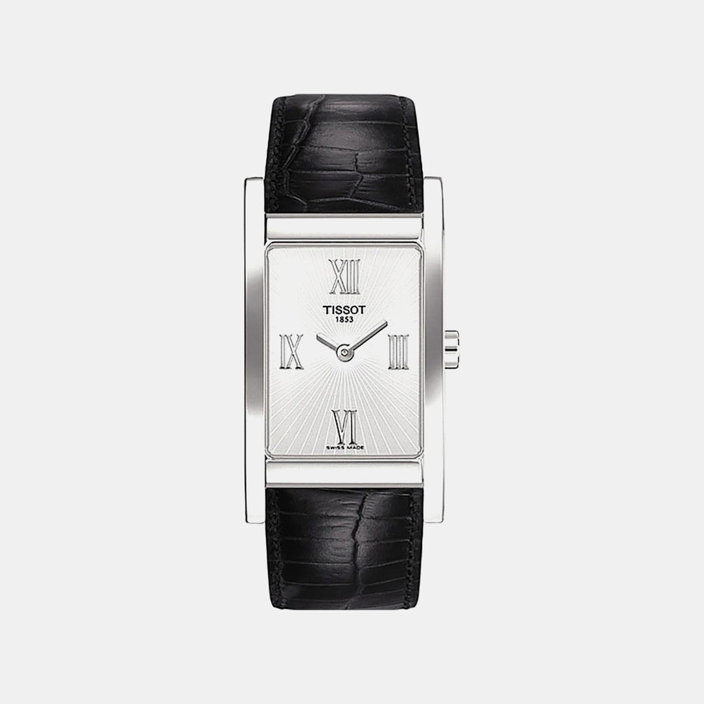 Women Quartz Silver Dial Analog Leather Watch T0163091603300