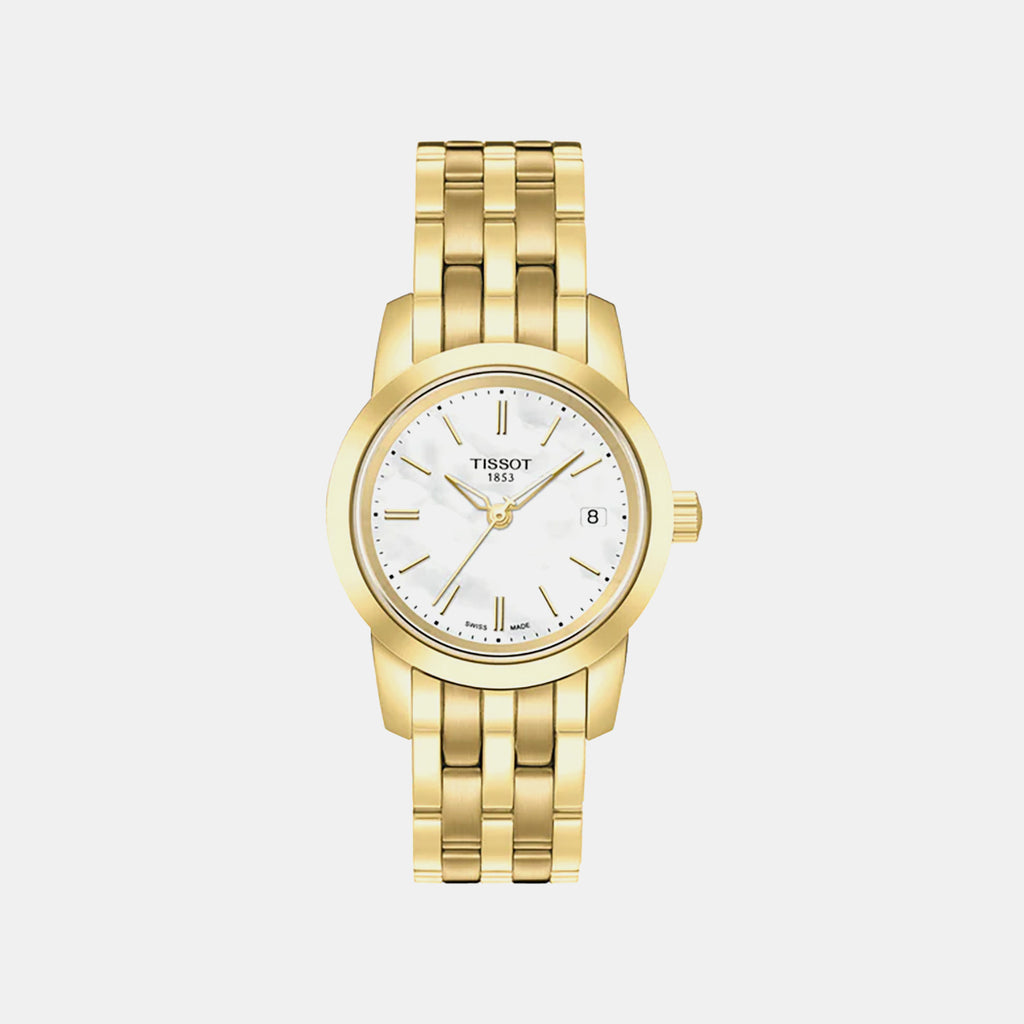 Women Quartz White Dial Analog Stainless Steel Watch T0332103311100