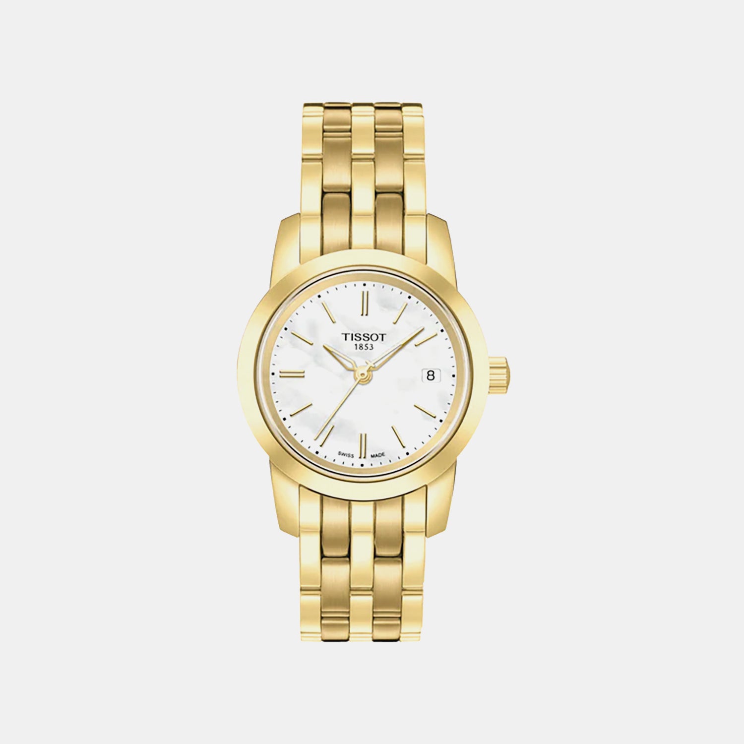 Women Quartz White Dial Analog Stainless Steel Watch T0332103311100
