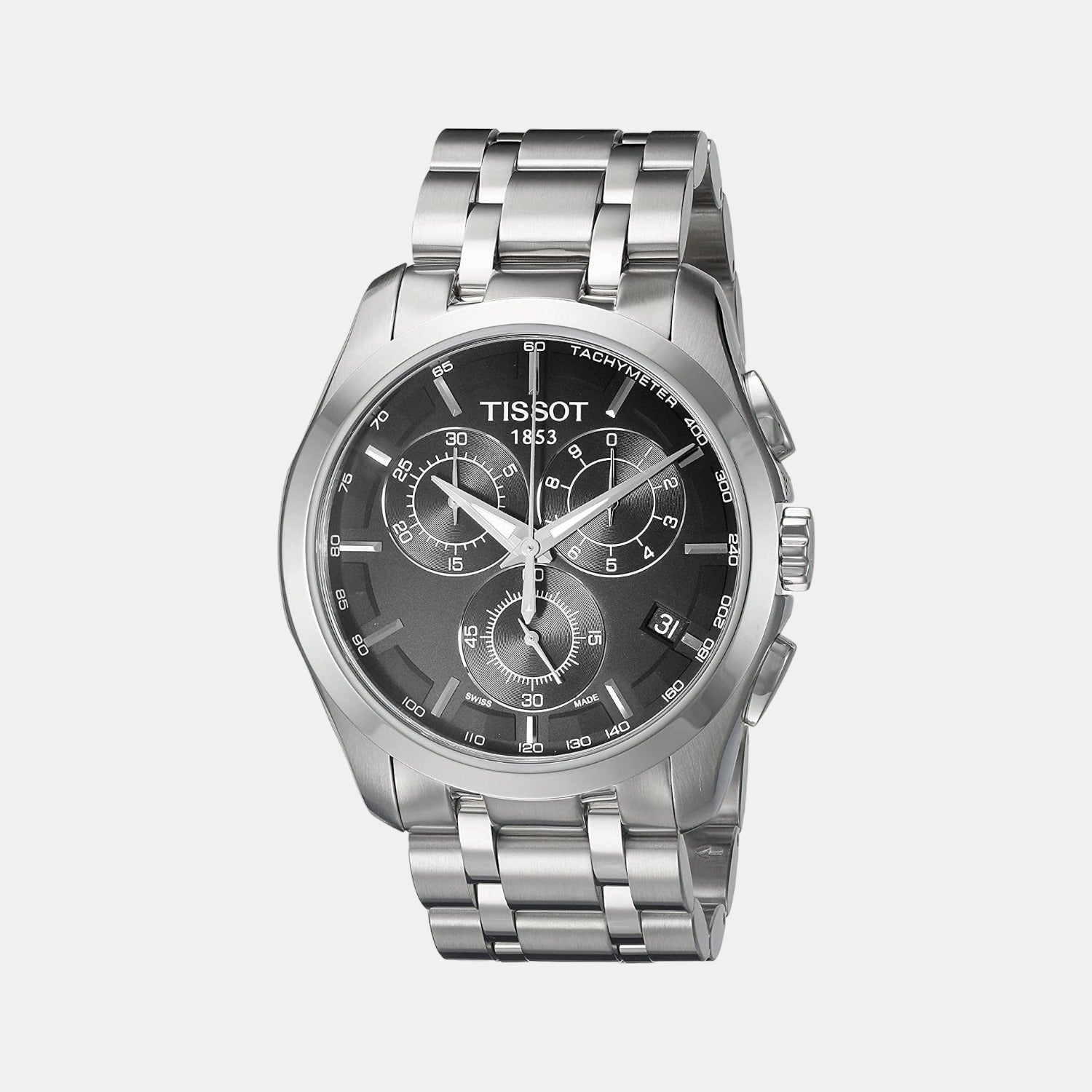 Couturier Men Quartz Black Dial Chronograph Stainless Steel Watch T0356171105100