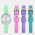 Lovely Square Women's Analog Leather Watch T0581091603101