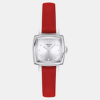 Lovely Women Quartz Silver Dial Analog Leather Watch T0581091603600
