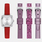 Lovely Women Quartz Silver Dial Analog Leather Watch T0581091603600