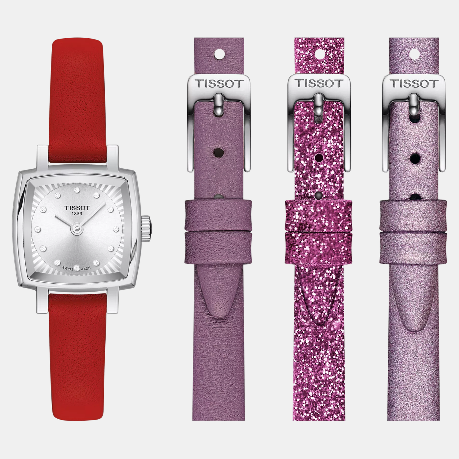 Lovely Women Quartz Silver Dial Analog Leather Watch T0581091603600