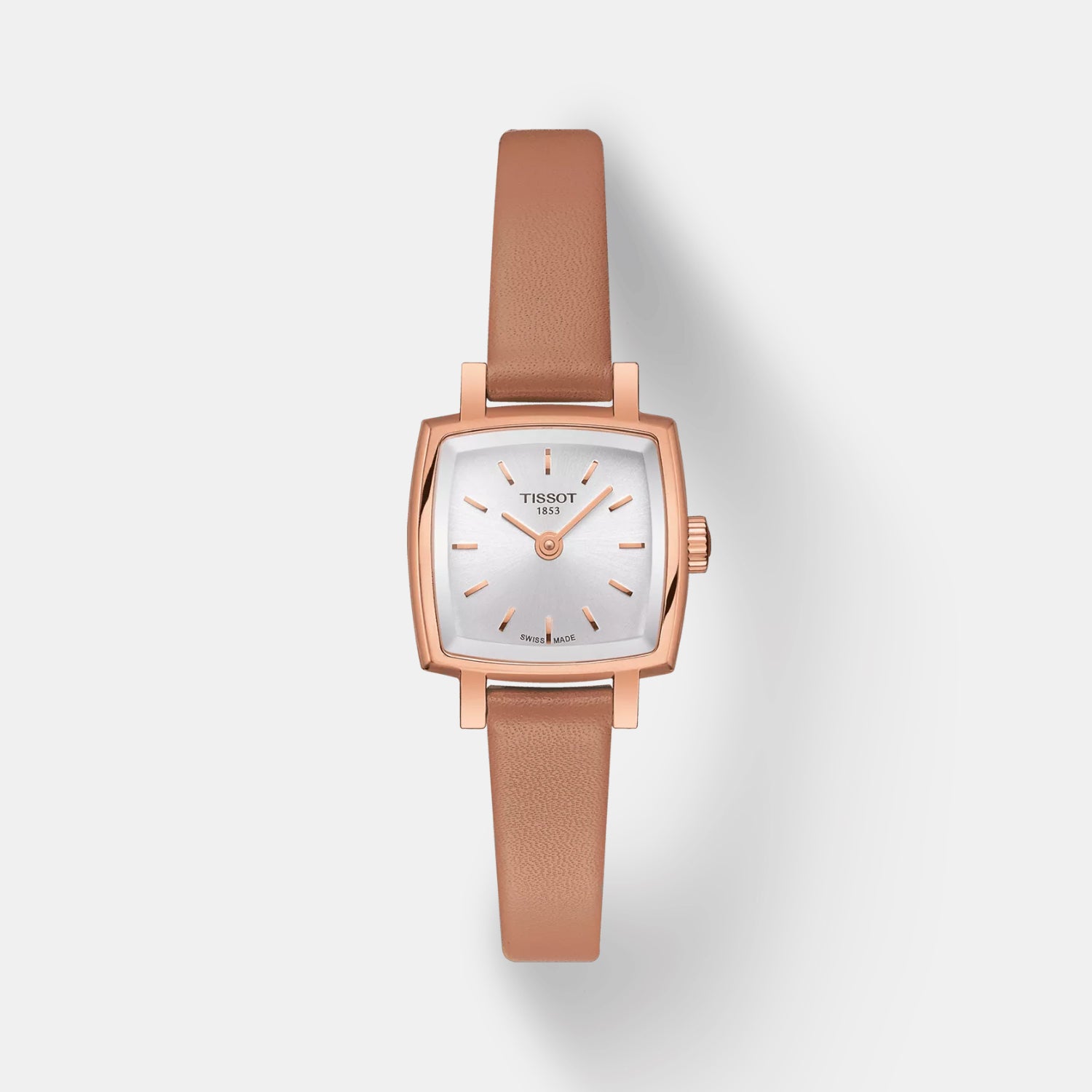 Lovely Women Quartz Silver Dial Analog Leather Watch T0581093603101