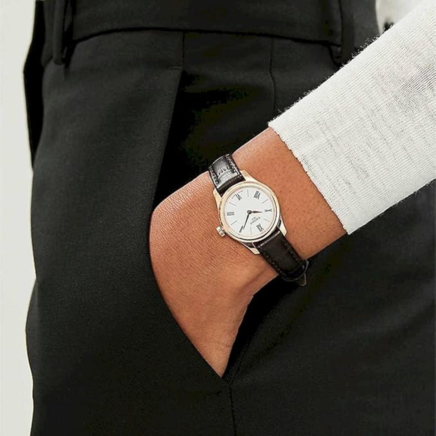 Tradition Women Quartz White Dial Analog Leather Watch T0630093601800