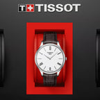 Tradition Men Quartz White Dial Analog Leather Watch T0634091601800