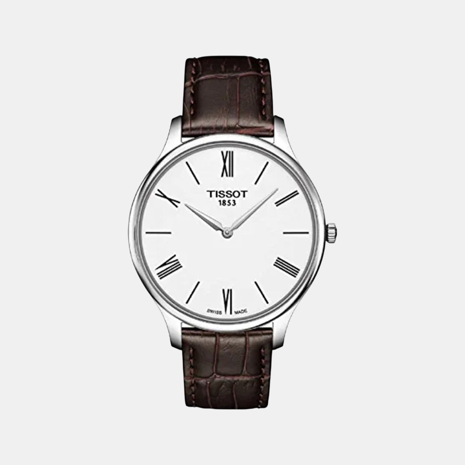 Tradition Men Quartz White Dial Analog Leather Watch T0634091601800