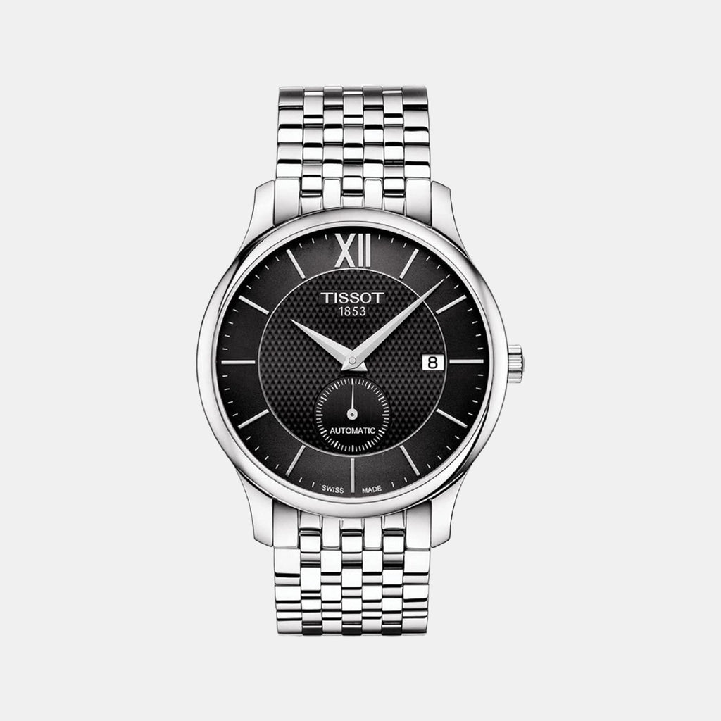 Tradition Men Automatic Black Dial Analog Stainless Steel Watch T0634281105800