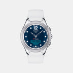 Women Solar Blue Dial Analog-digital Silicone Watch T0752201704700