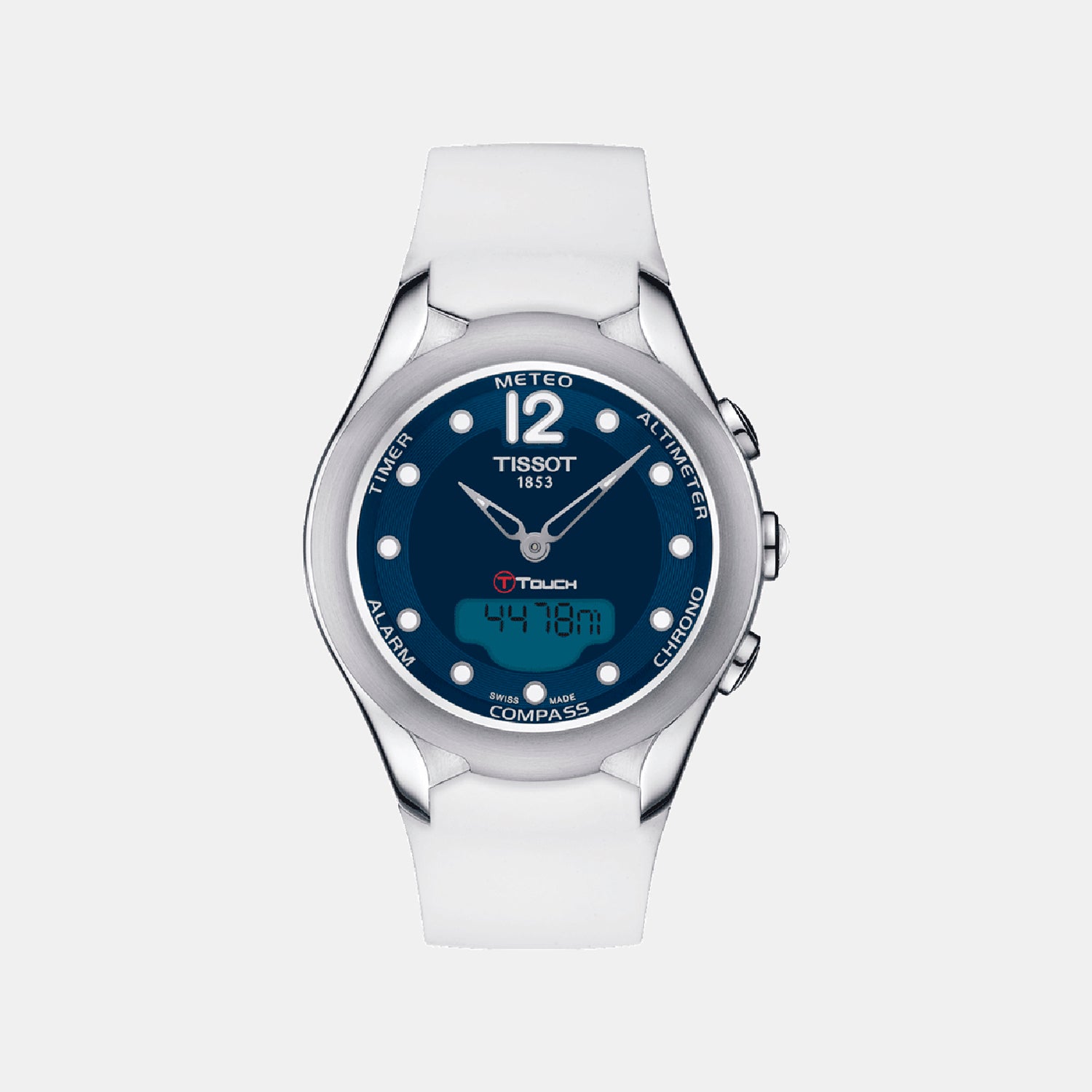 Women Solar Blue Dial Analog-digital Silicone Watch T0752201704700