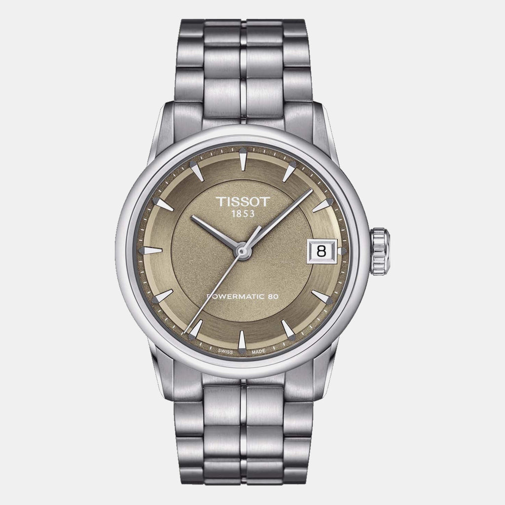 Classic Women Automatic Brown Dial Analog Stainless Steel Watch T0862071130100