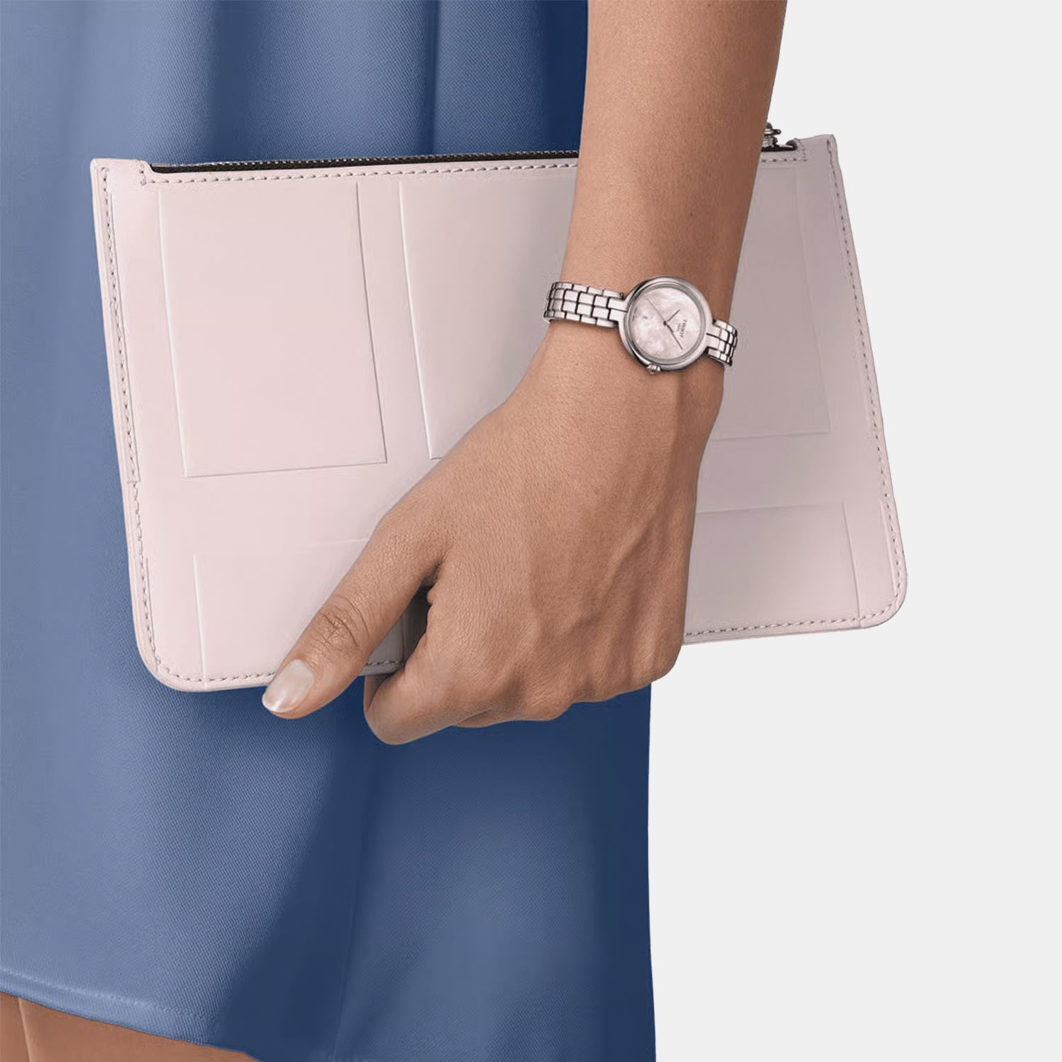 Flamingo Women Quartz Mother Of Pearl Dial Analog Stainless Steel Watch T0942101111602