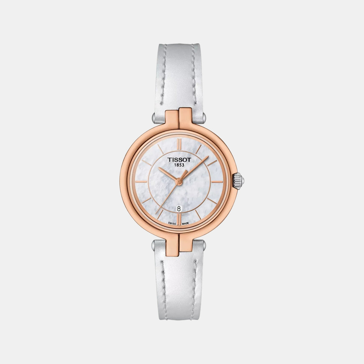 Flamingo Women Quartz Mother Of Pearl Dial Analog Leather Watch T0942102611101