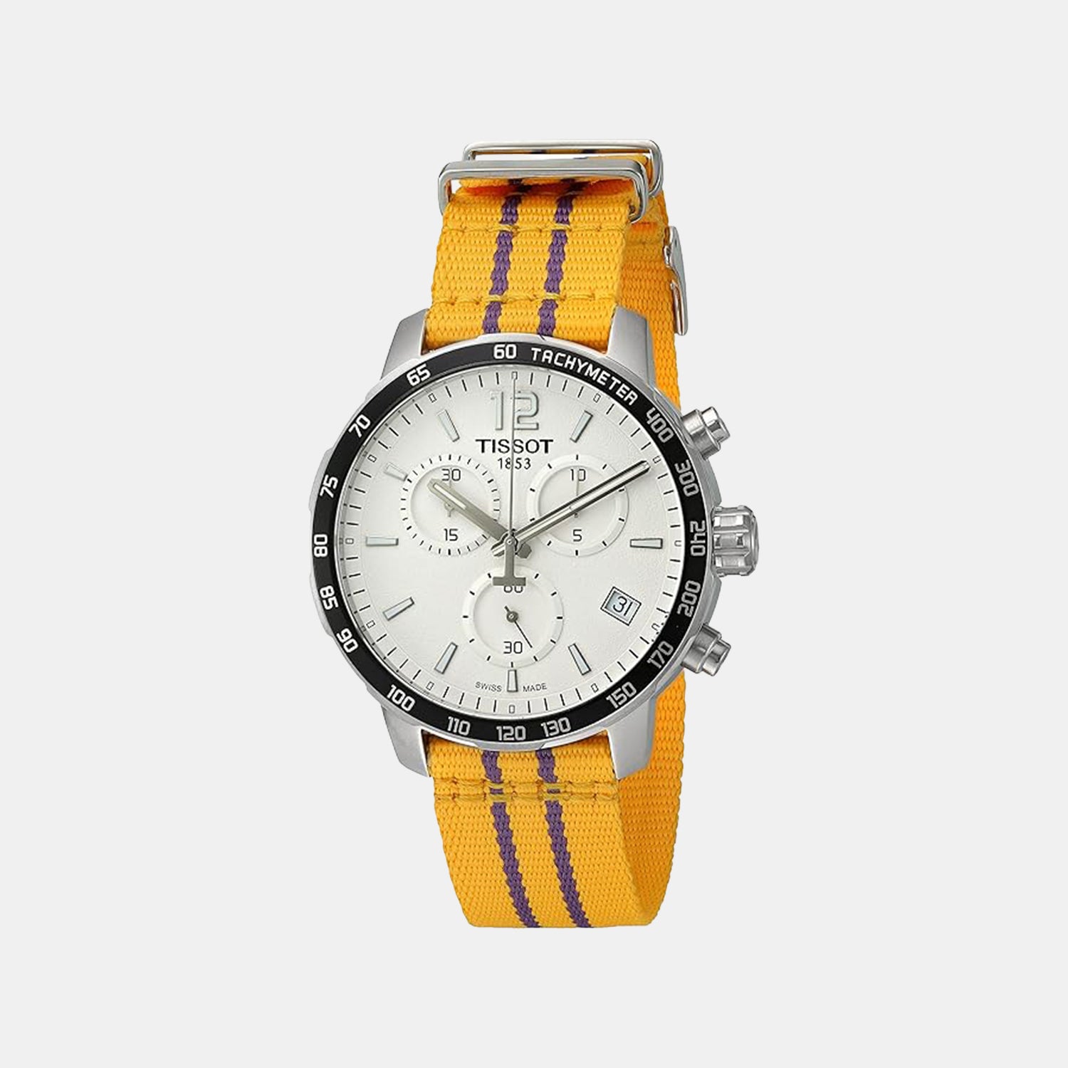 Quickster Men Quartz Silver Dial Chronograph Textile Watch T0954171703705