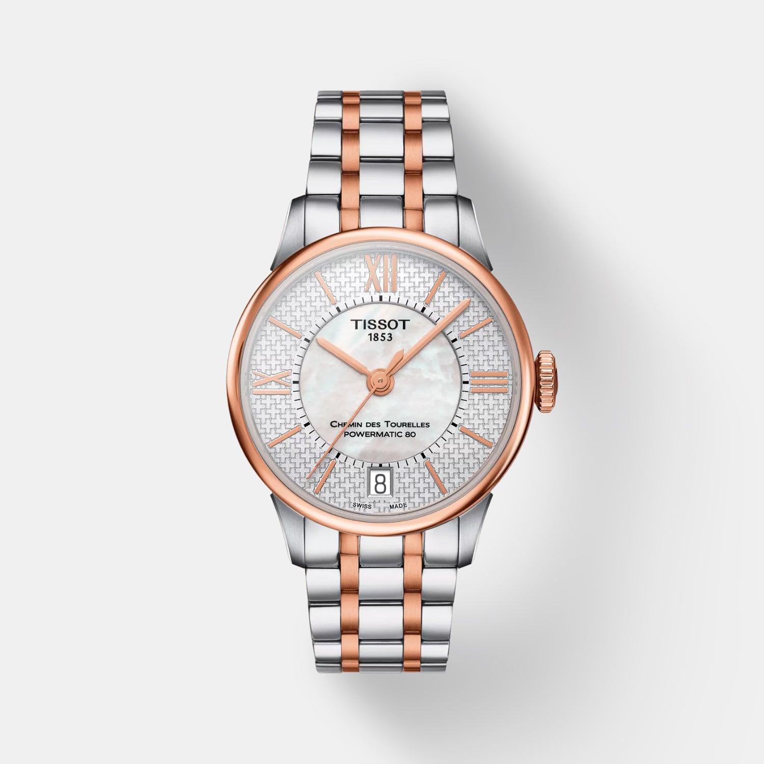 Chemin Des Tourelles Helvetic Pride Women Automatic White Mother Of Pearl Dial Analog Stainless Steel Watch T0992072211801