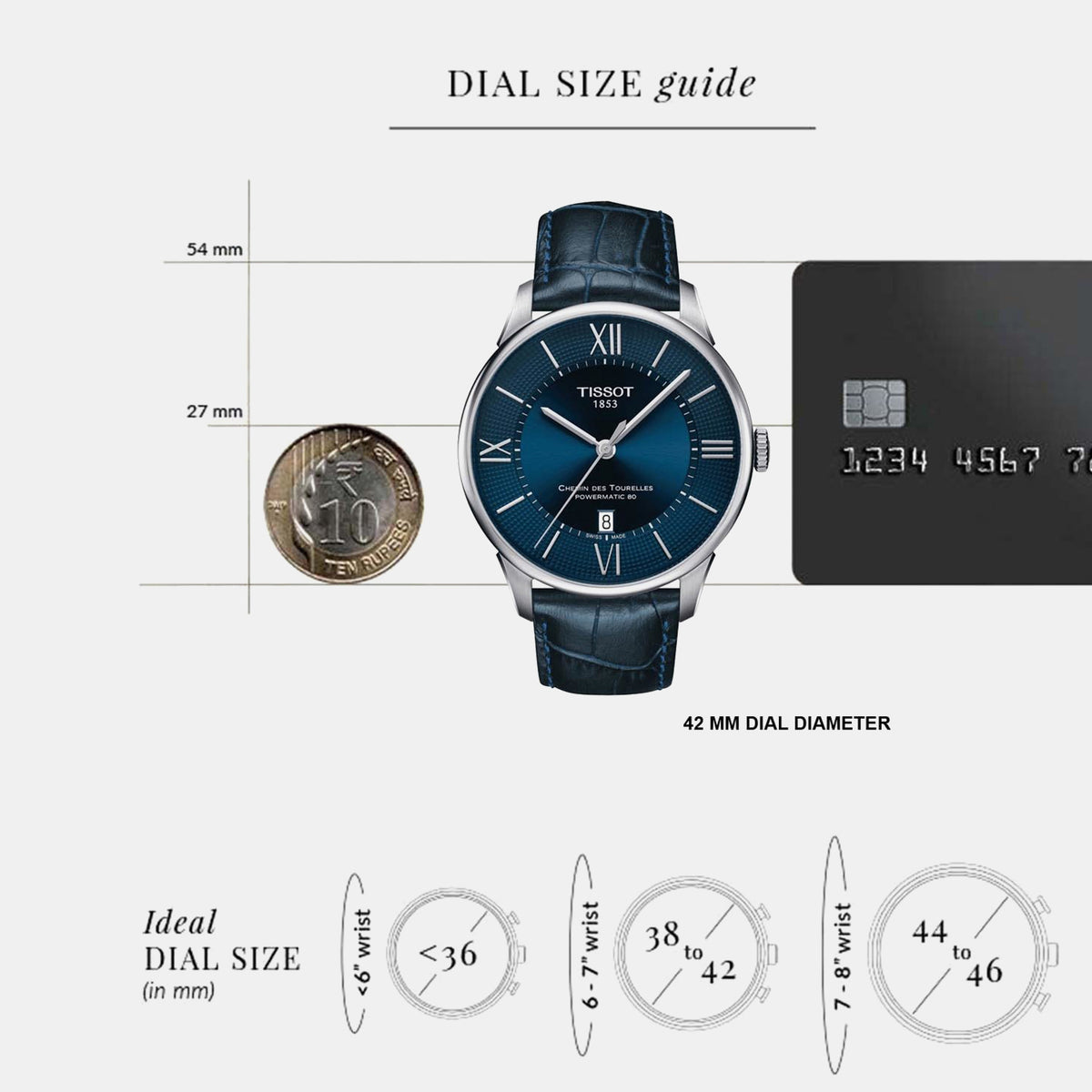 Chemin Des Tourelles Men Automatic Blue Dial Analog Leather Watch T0994071604800