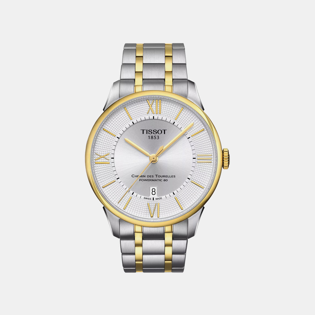 Chemin Des Tourelles Men Quartz Silver Dial Analog Stainless Steel Watch T0994072203800