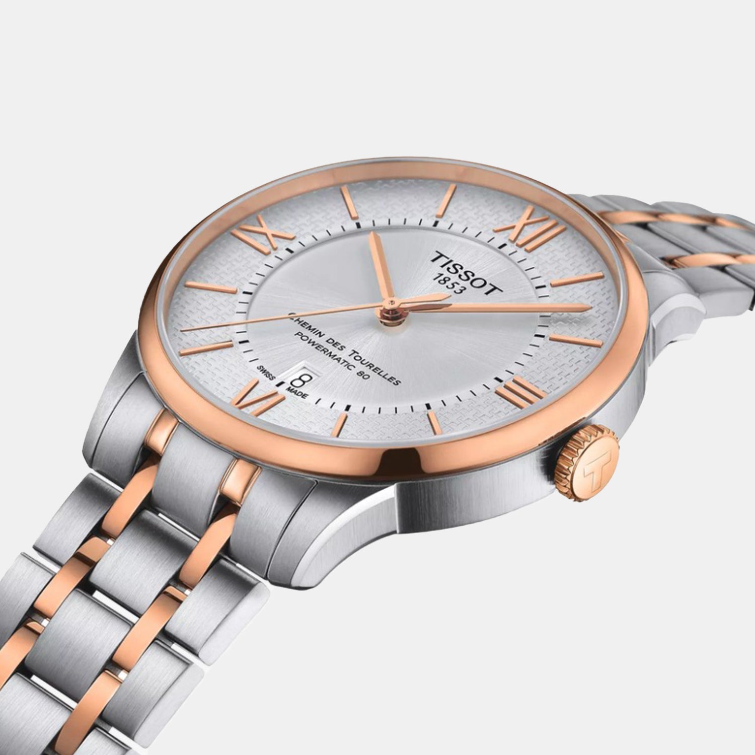 Chemin Des Tourelles Men Quartz White Dial Analog Stainless Steel Watch T0994072203801