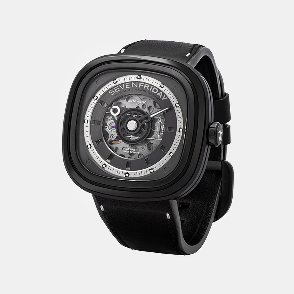 Men Automatic Black Dial Analog Watch T1-04