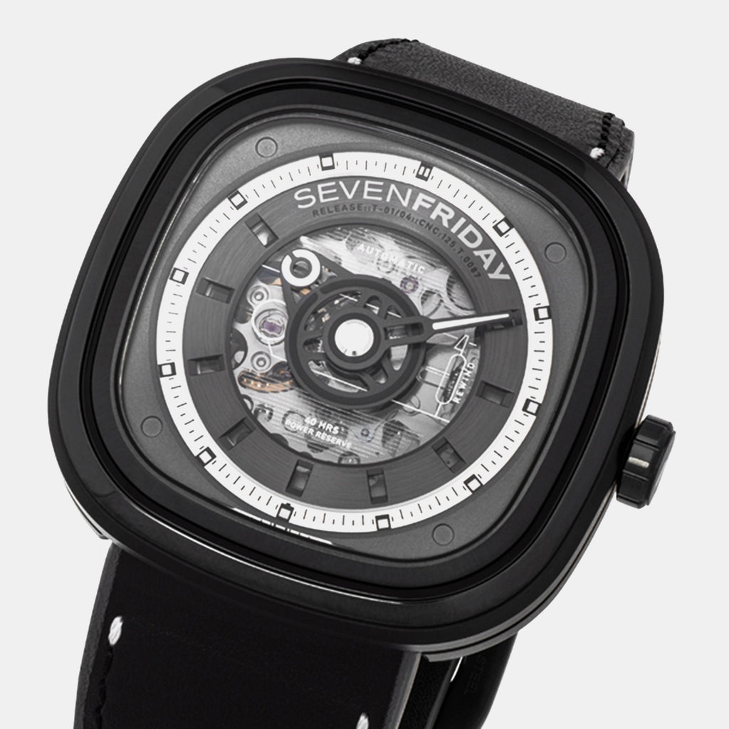 Men Automatic Black Dial Analog Watch T1-04