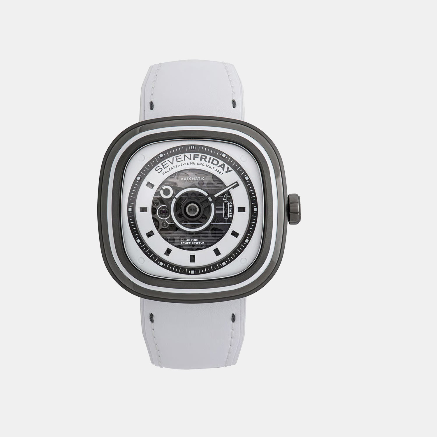T-series Unisex Automatic White Dial Analog Leather Watch T1-05