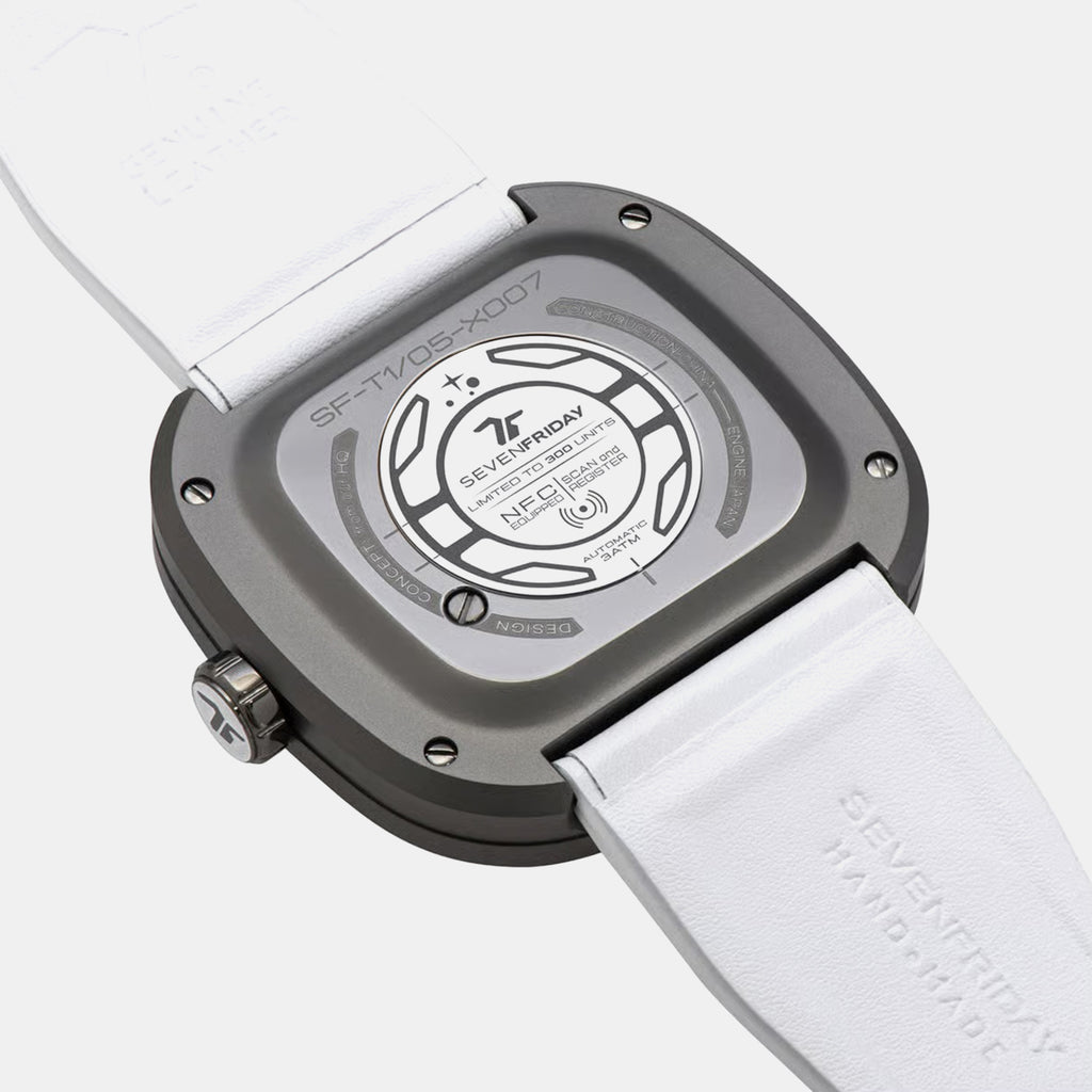 T-series Unisex Automatic White Dial Analog Leather Watch T1-05