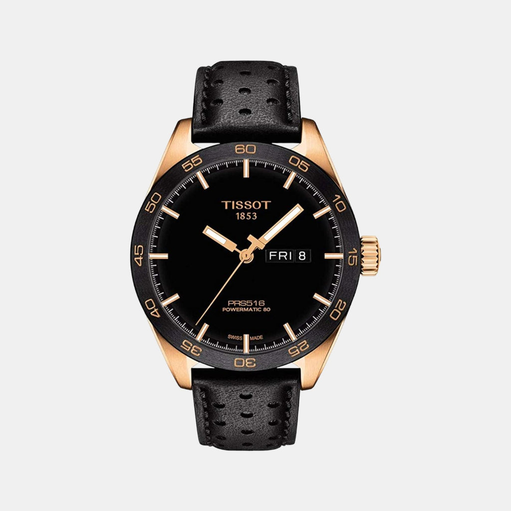PRS 516 Men Automatic Black Dial Analog Leather Watch T1004303605101