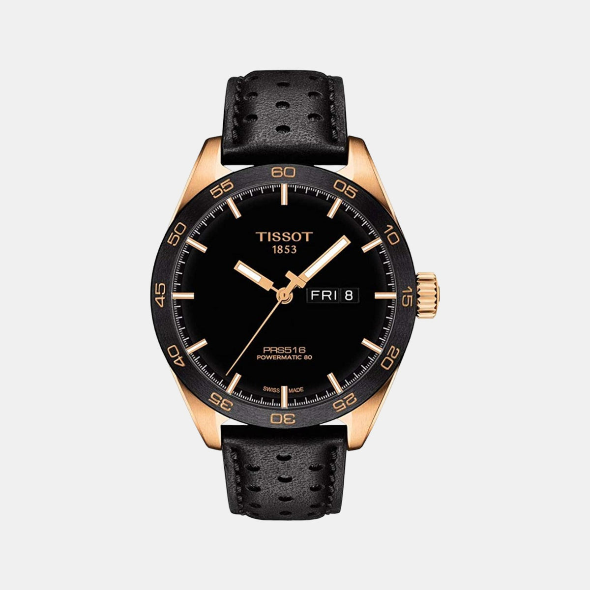 PRS 516 Men Automatic Black Dial Analog Leather Watch T1004303605101