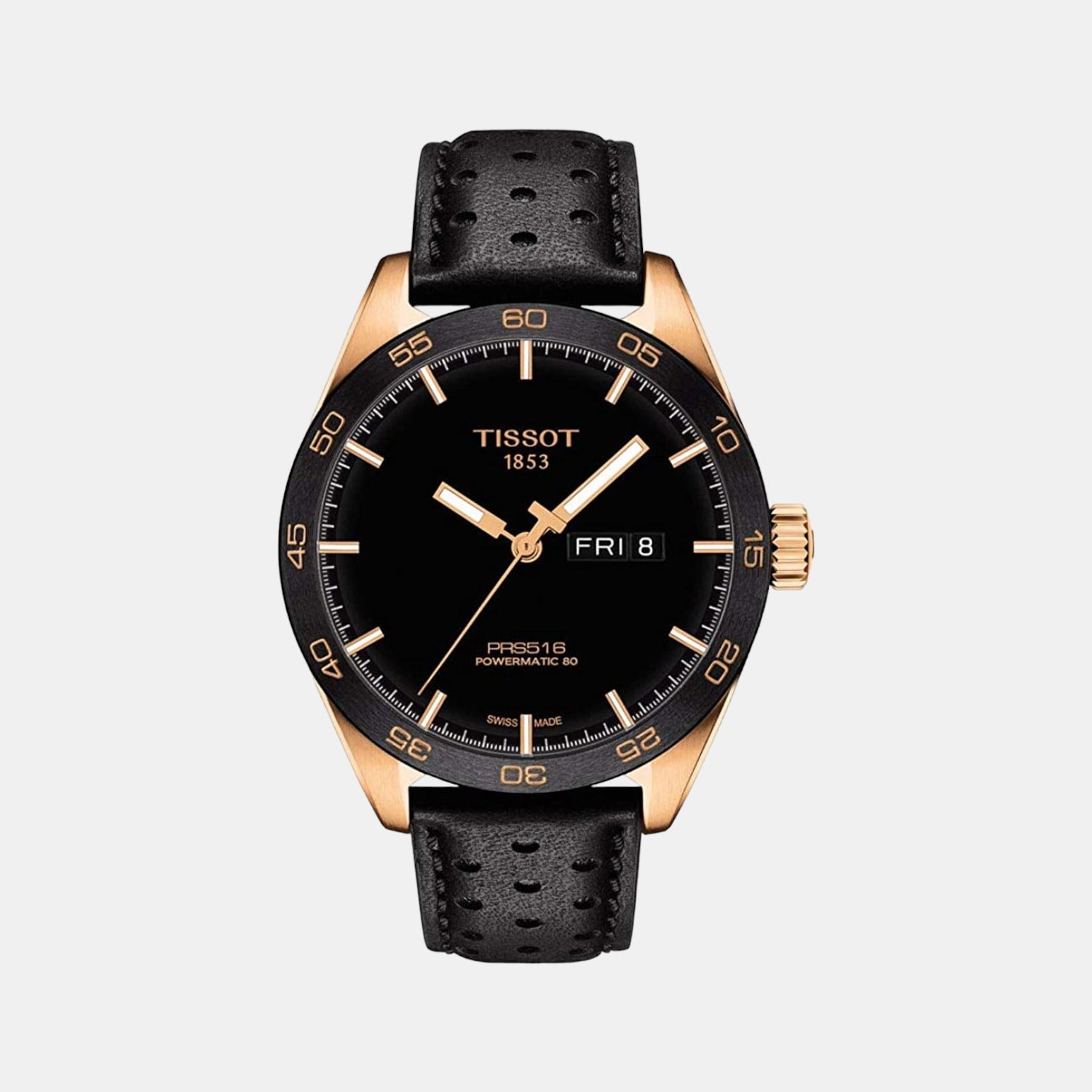 PRS 516 Men Automatic Black Dial Analog Leather Watch T1004303605101