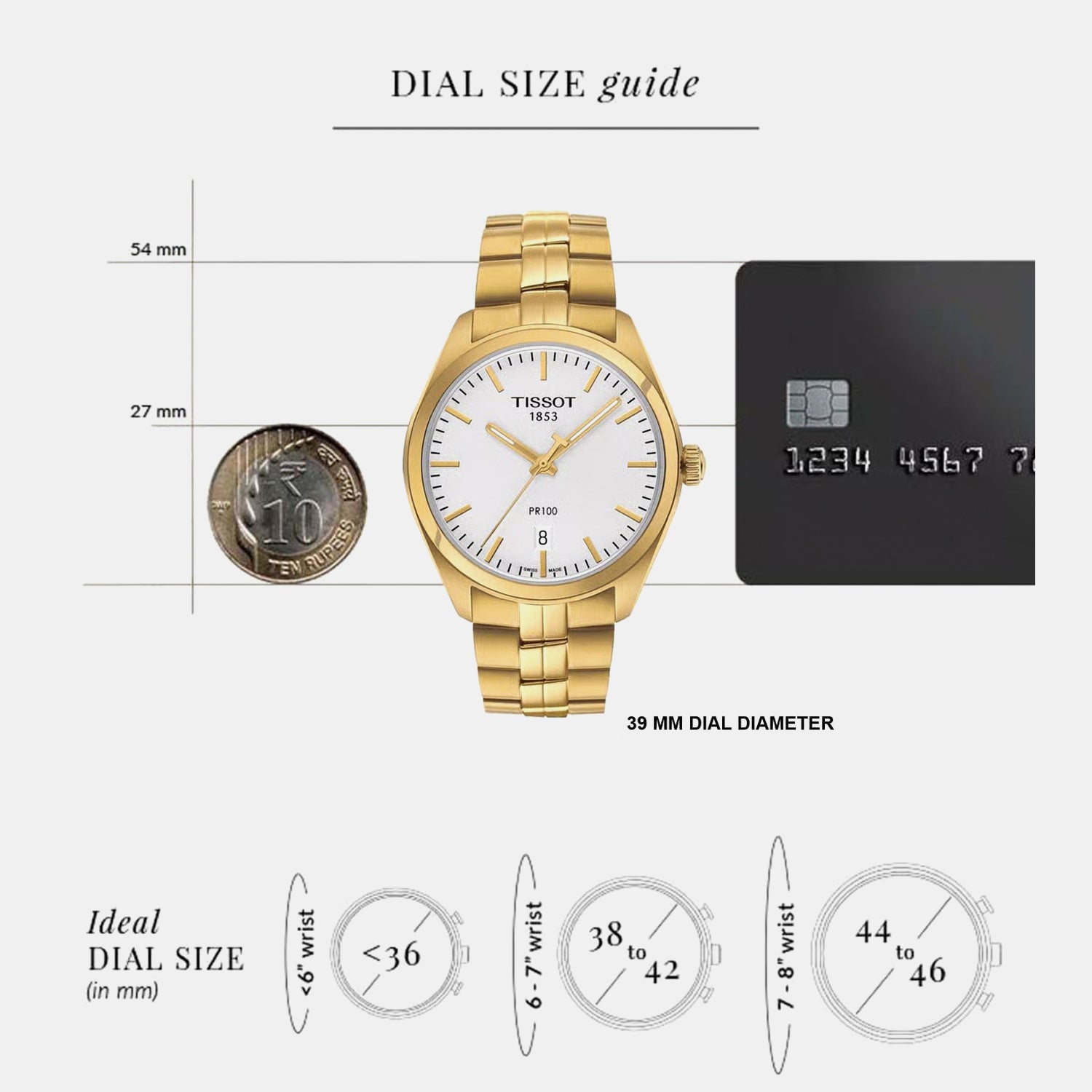 PR 100 Men Quartz White Dial Analog Stainless Steel Watch T1014103303100